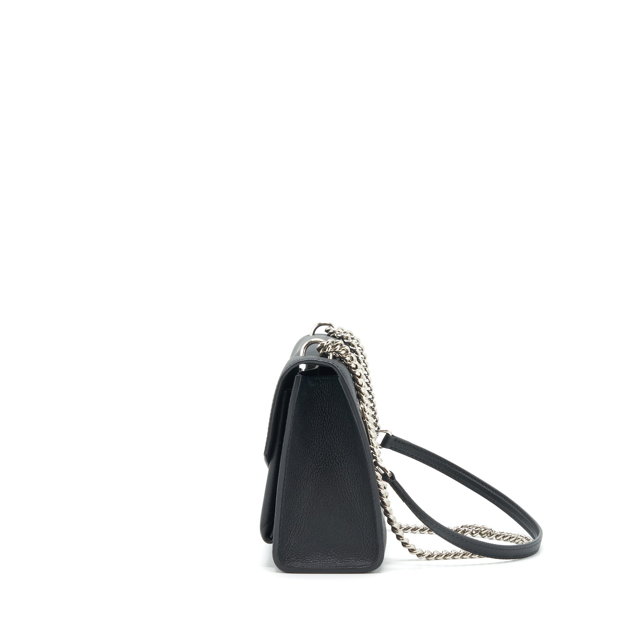 LOUIS VUITTON MYLOCKME SATCHEL CHAIN BAG CALFSKIN BLACK SHW