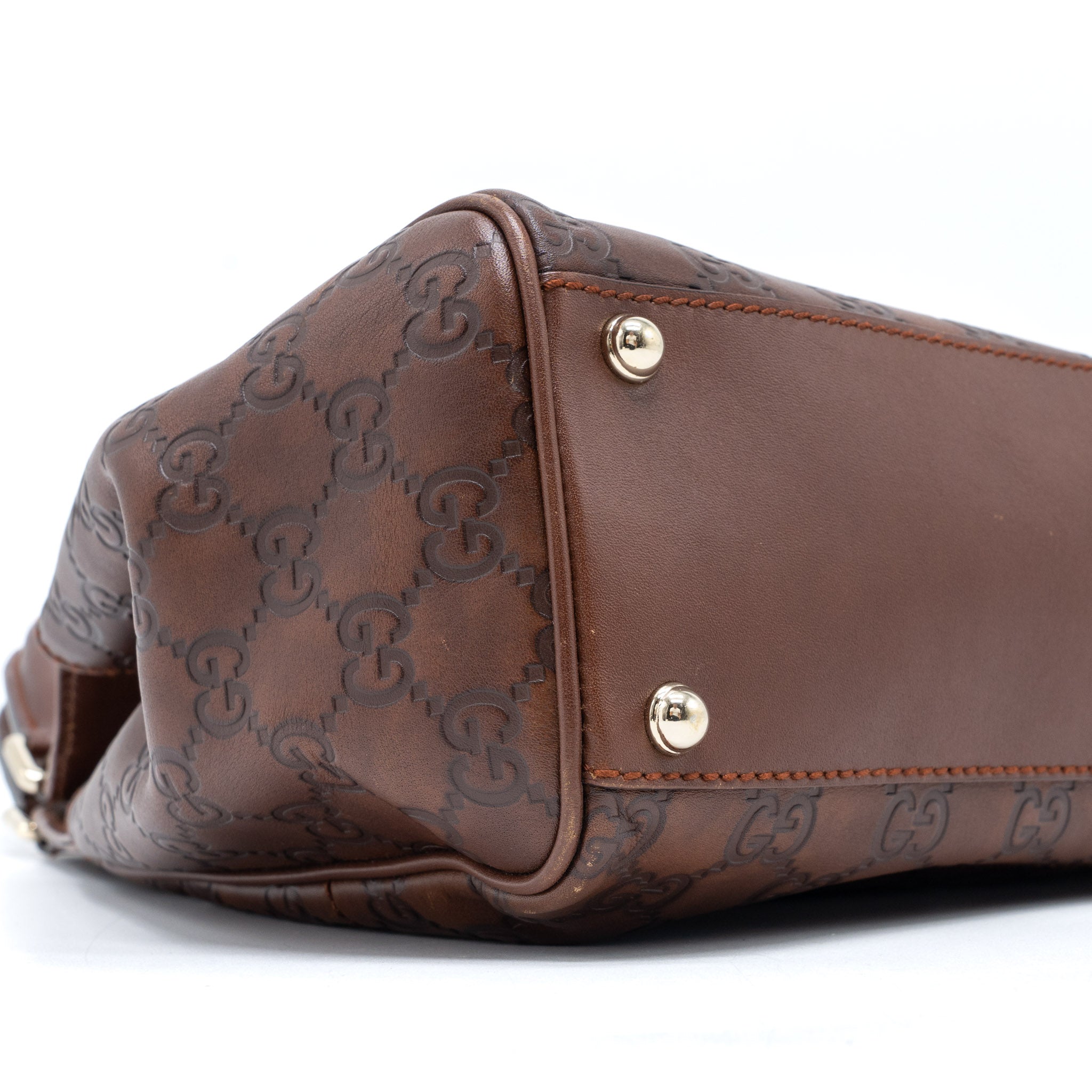 GUCCI VINTAGE JACKIE BAG GG SUPREME CALFSKIN BROWN GHW