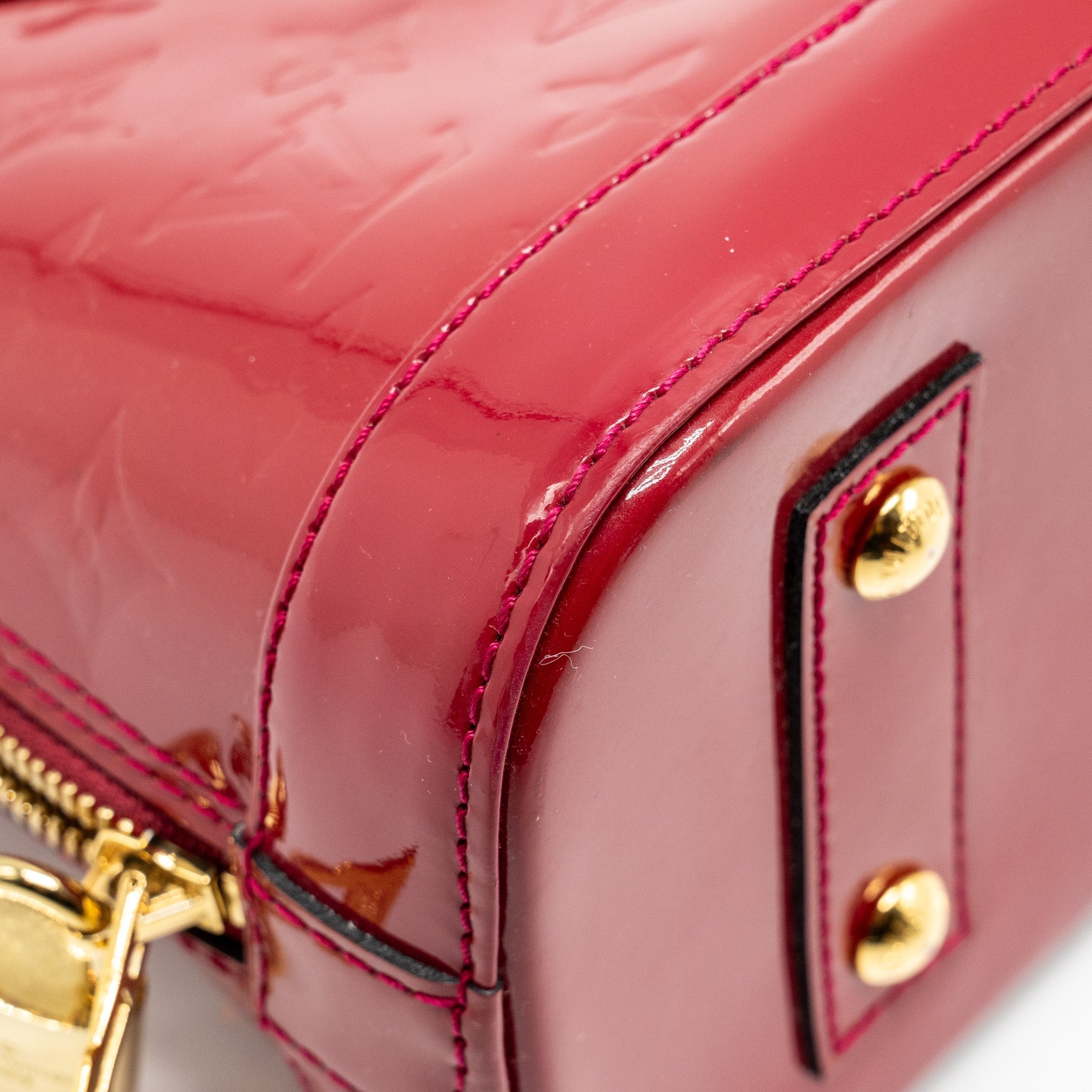 LOUIS VUITTON ALMA BB PATENT RED GHW