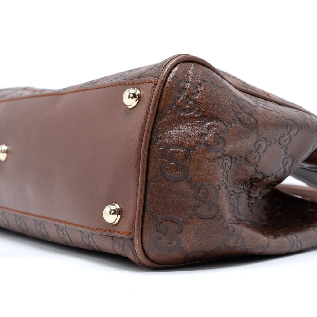 GUCCI VINTAGE JACKIE BAG GG SUPREME CALFSKIN BROWN GHW