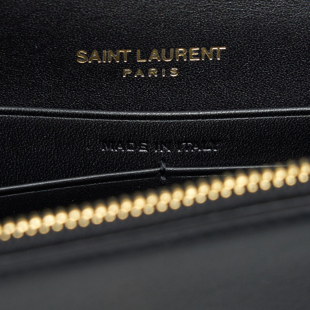 SAINT LAUREN  KATE WALLET ON CHAIN WITH TASSEL BLACK GHW