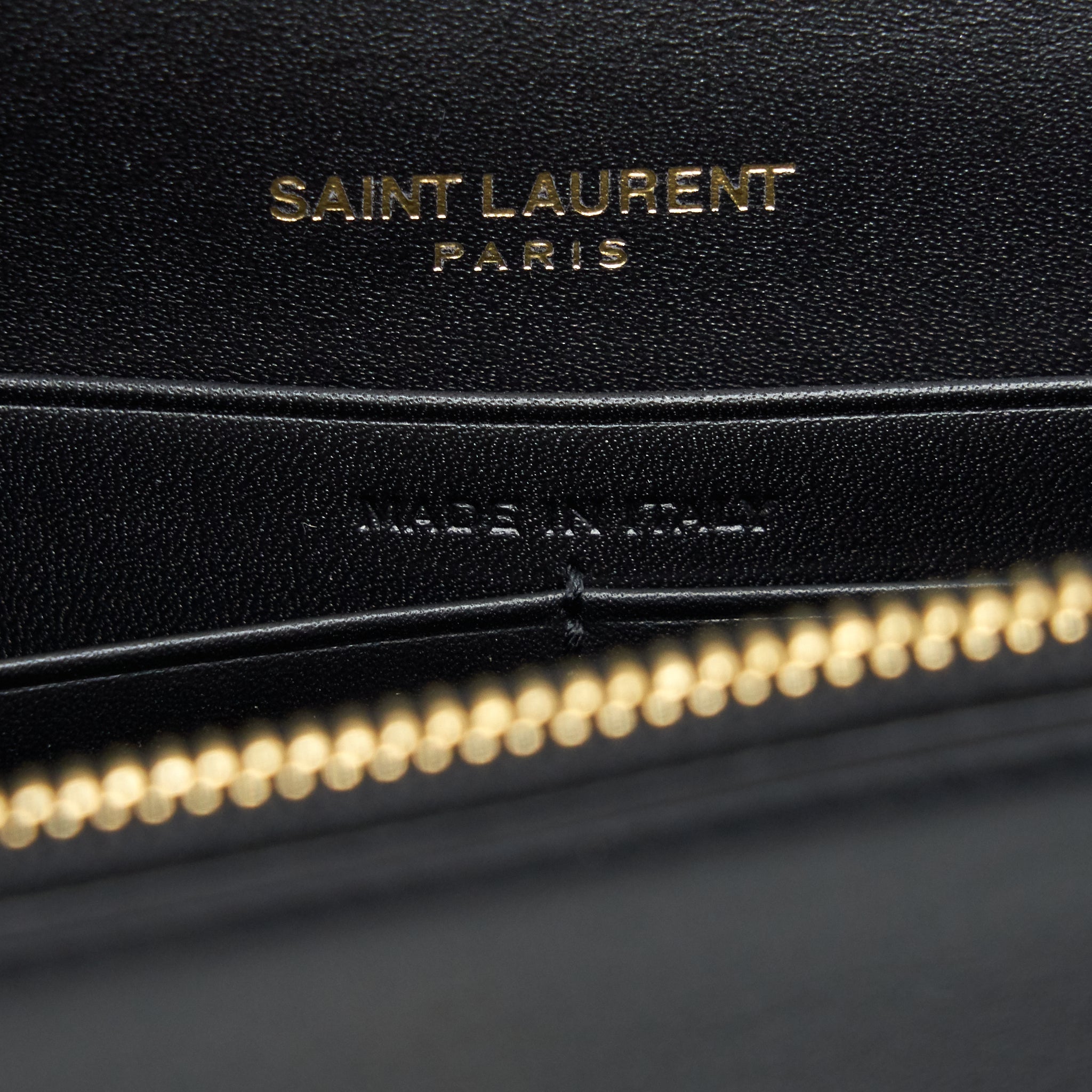 SAINT LAUREN  KATE WALLET ON CHAIN WITH TASSEL BLACK GHW