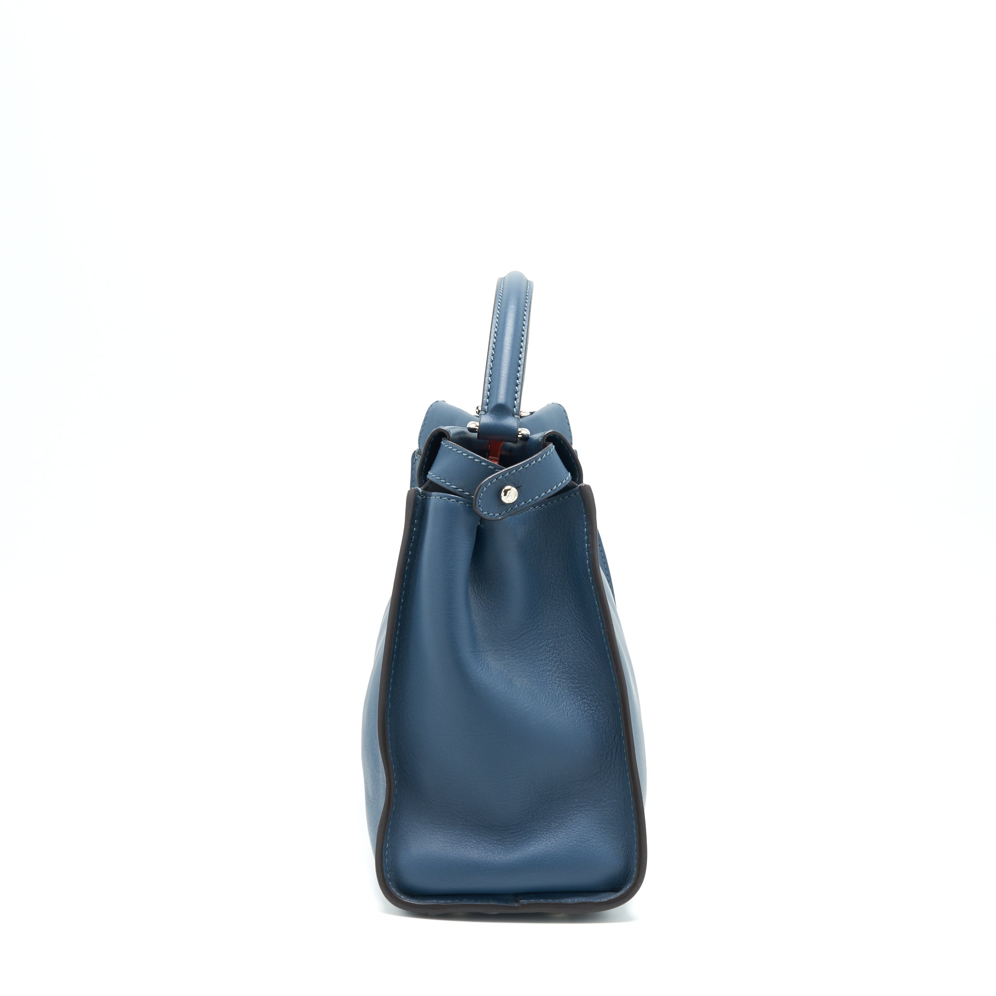 FENDI MEDIUM PEEKABOO BAG DARK BLUE MULTI COLOUR HARDWARE