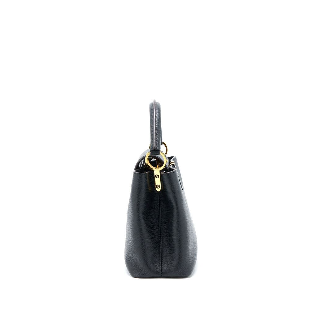 LOUIS VUITTON CAPUCINES MM TAURILLON BLACK GHW