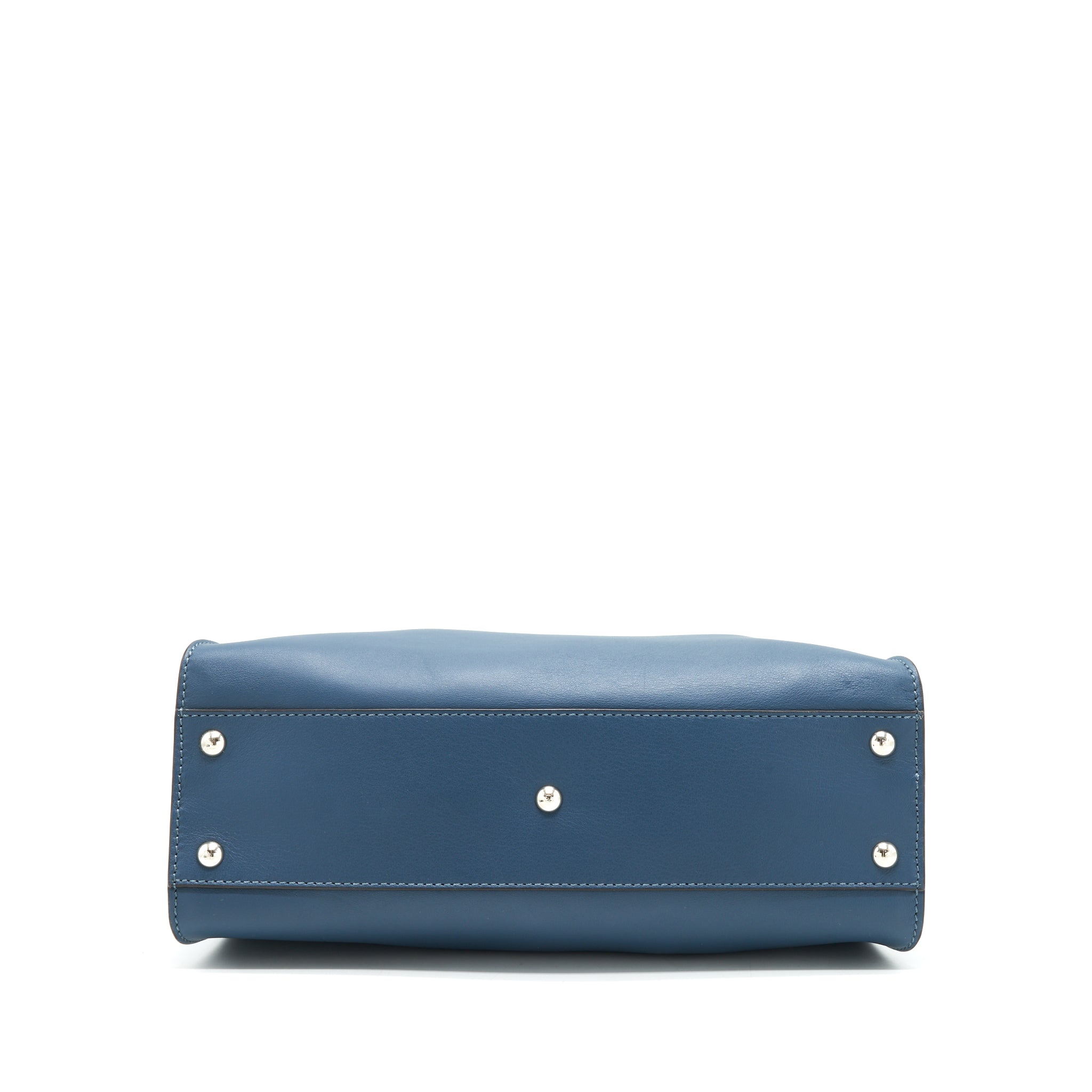FENDI MEDIUM PEEKABOO BAG DARK BLUE MULTI COLOUR HARDWARE