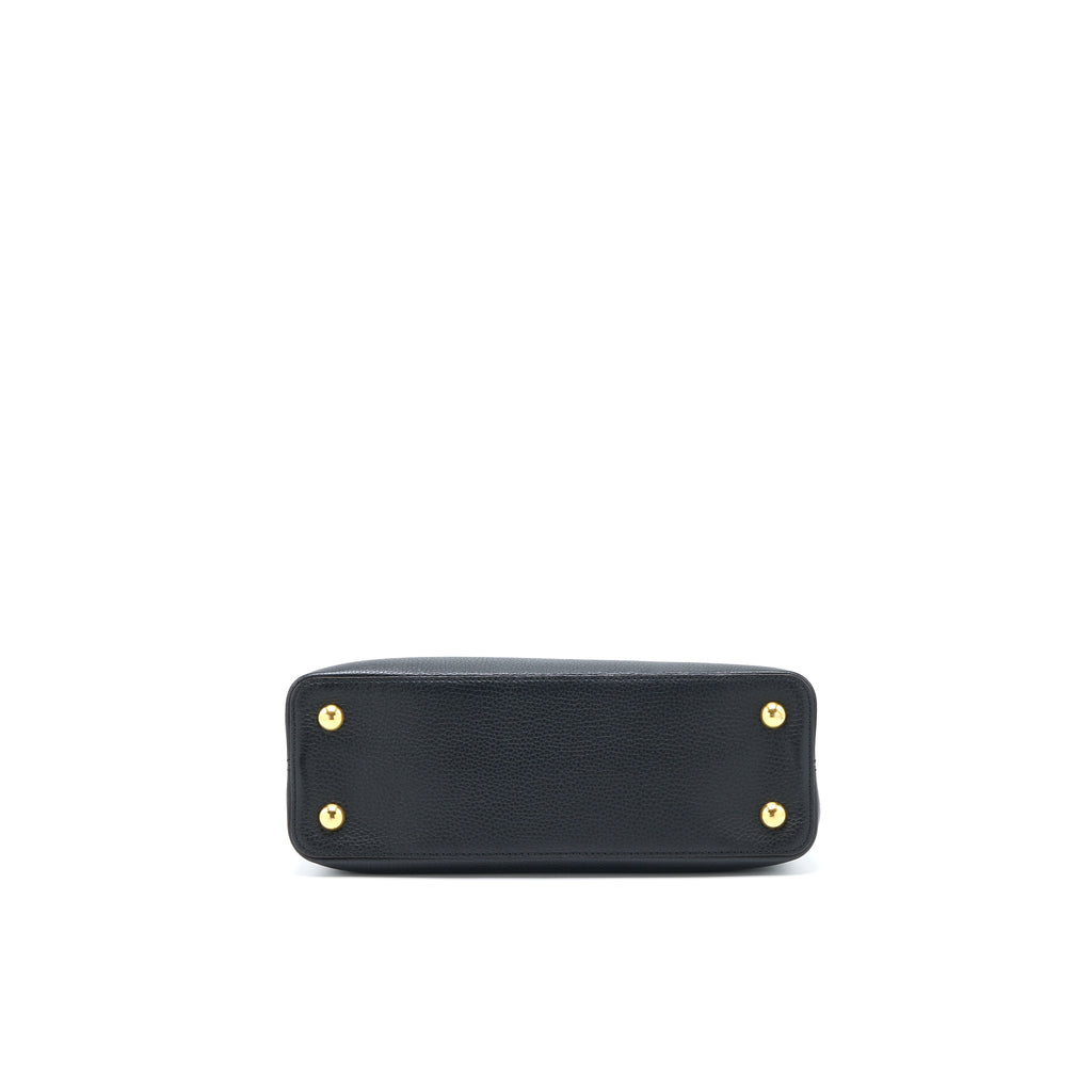 LOUIS VUITTON CAPUCINES MM TAURILLON BLACK GHW