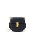 CHLOE DREW SHOULDER BAG GRAINED CALFSKIN BLACK GHW