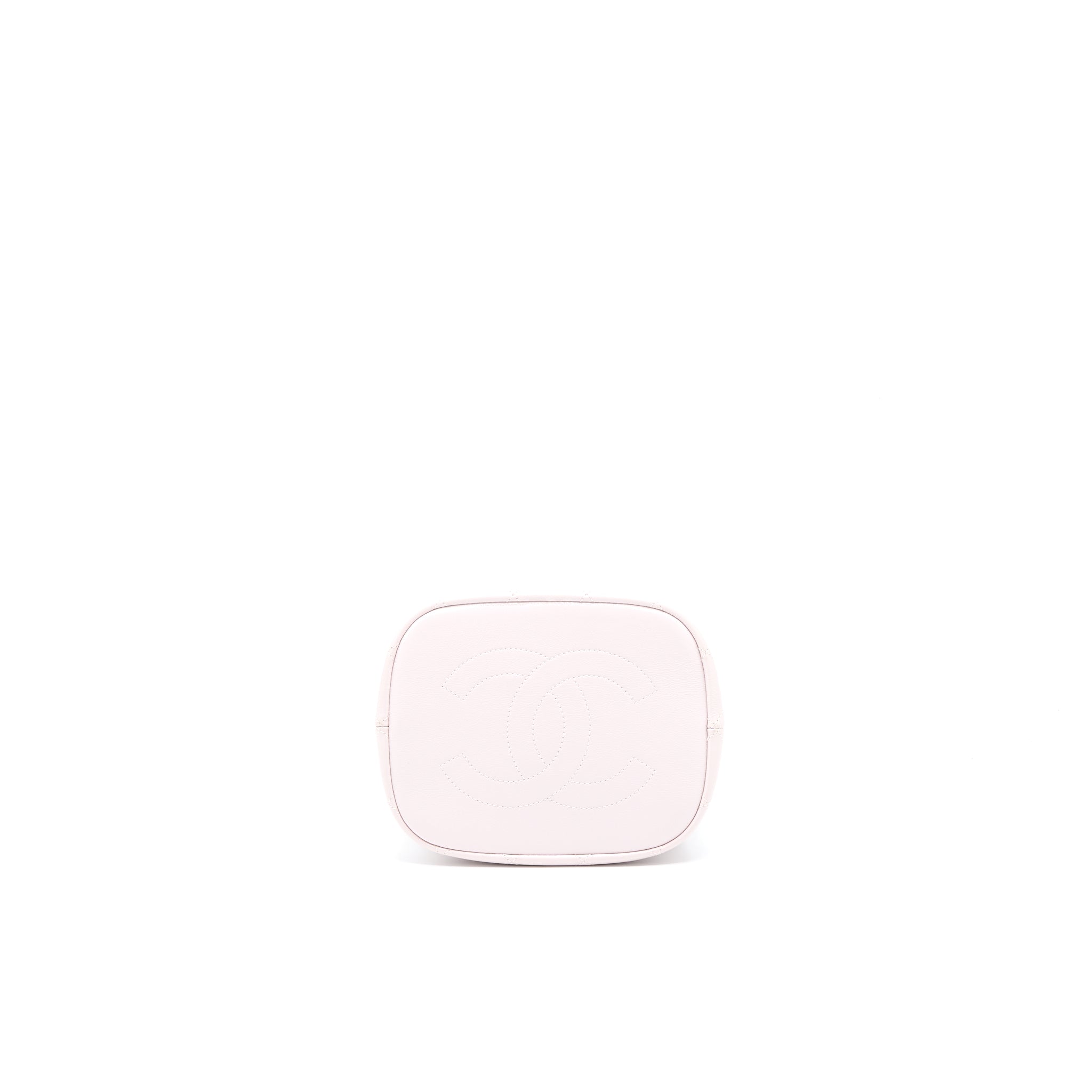 CHANEL DRAWSTRING BUCKET BAG LAMBSKIN LIGHT PINK GHW