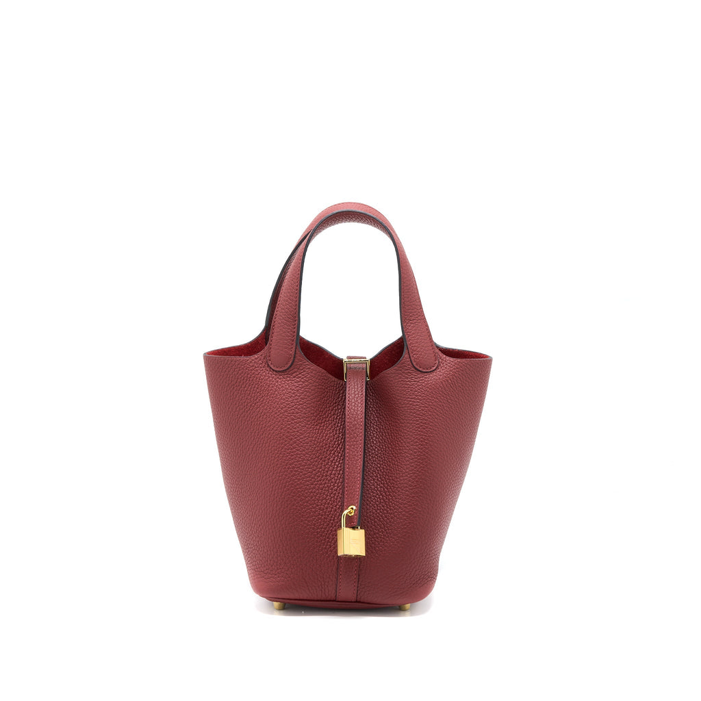 HERMES PICOTIN 18 LOCK BAG CLEMENCE ROUGE H GHW