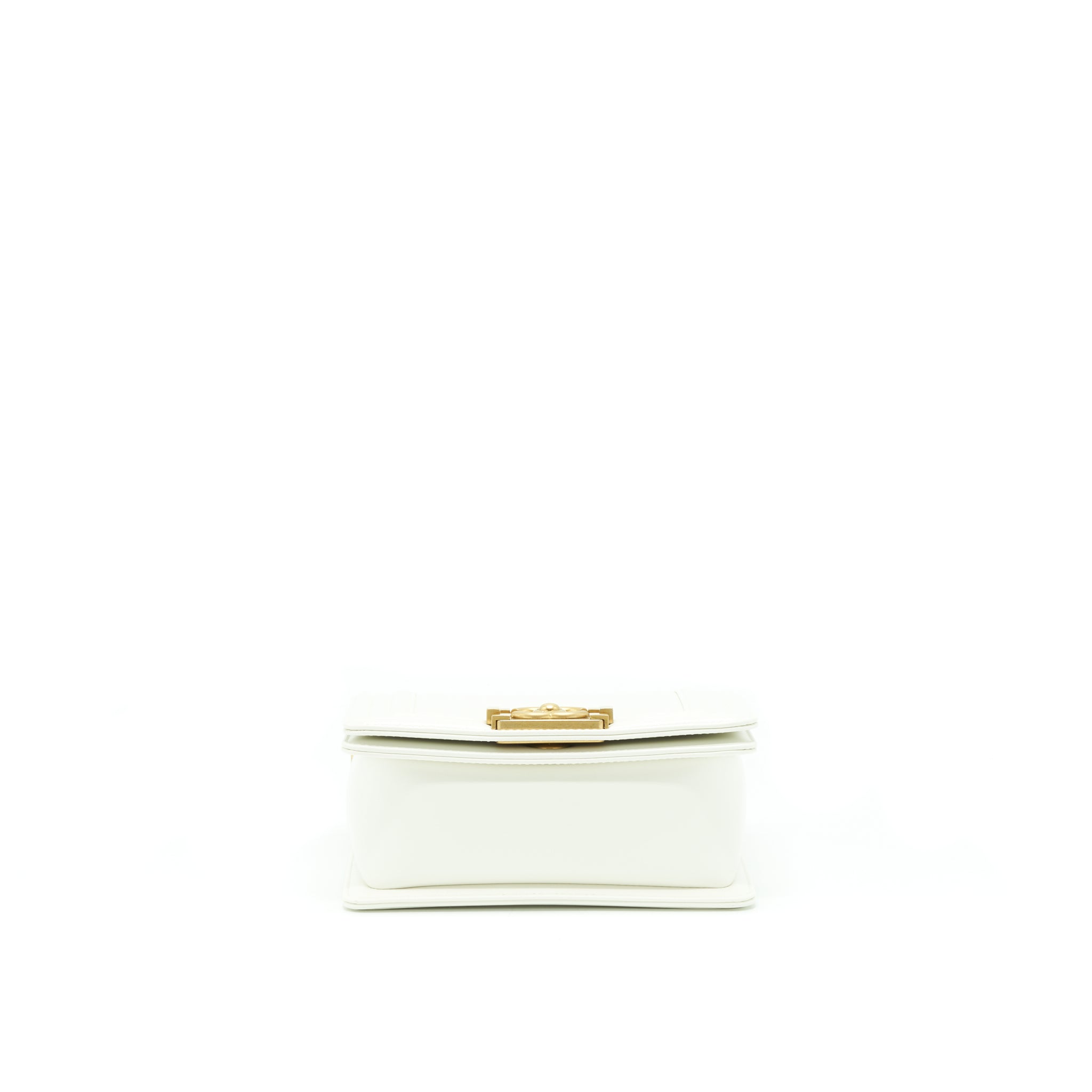 CHANEL MINI BOY HANDBAG CALFSKIN WHITE GHW (MICROCHIP)