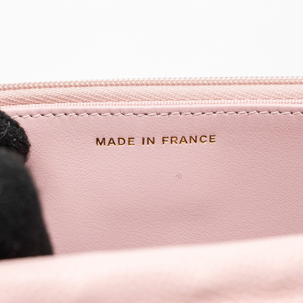 CHANEL CLASSIC WALLET ON CHAIN CAVIAR LIGHT PINK LGHW(MICROCHIP)