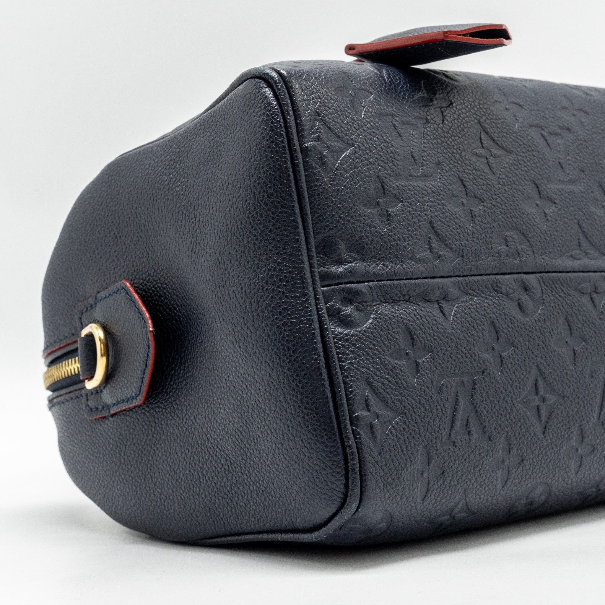LOUIS VUITTON SPEEDY 25 BANDOULIERE MONOGRAM EMPREINTE NAVY/RED GHW