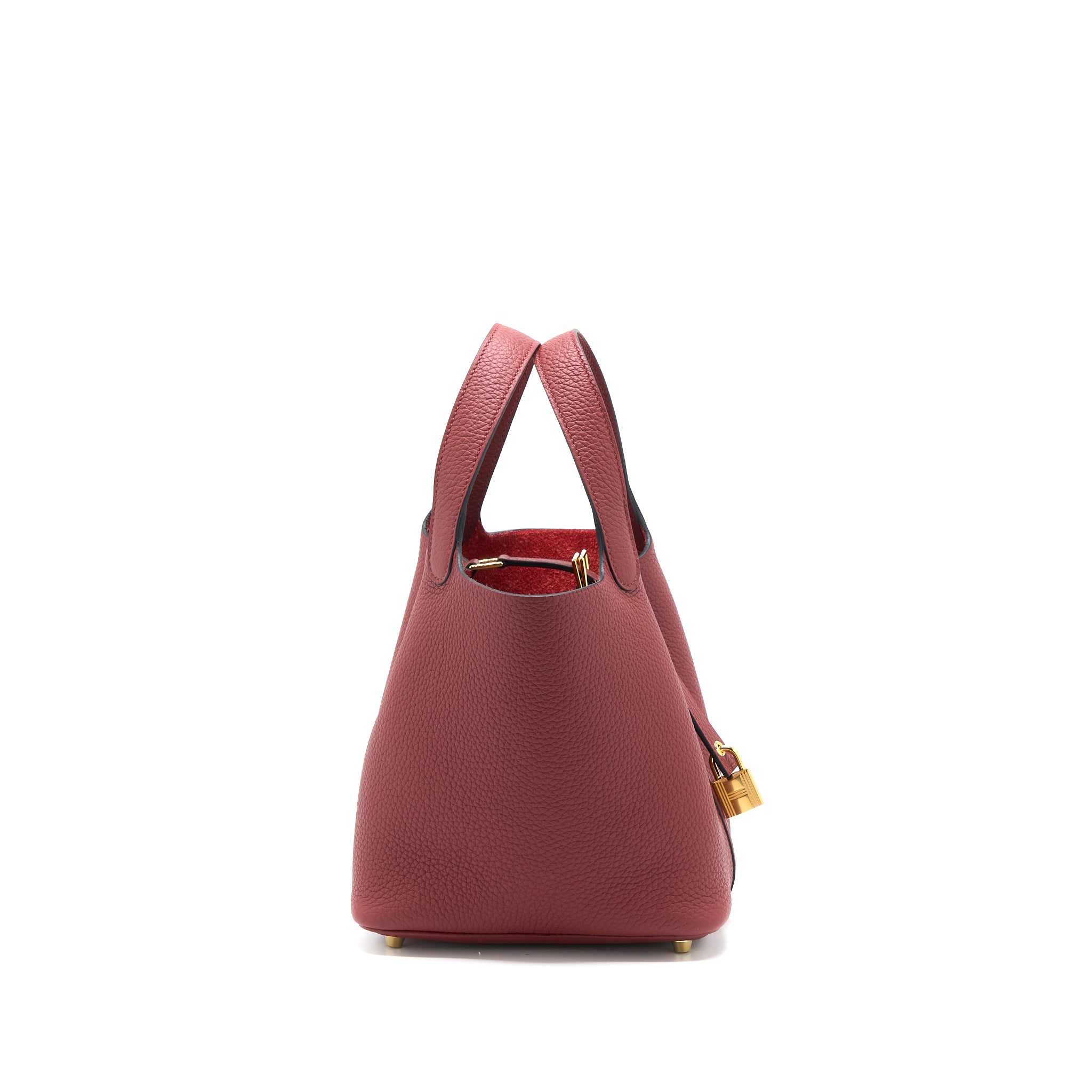 HERMES PICOTIN 18 LOCK BAG CLEMENCE ROUGE H GHW