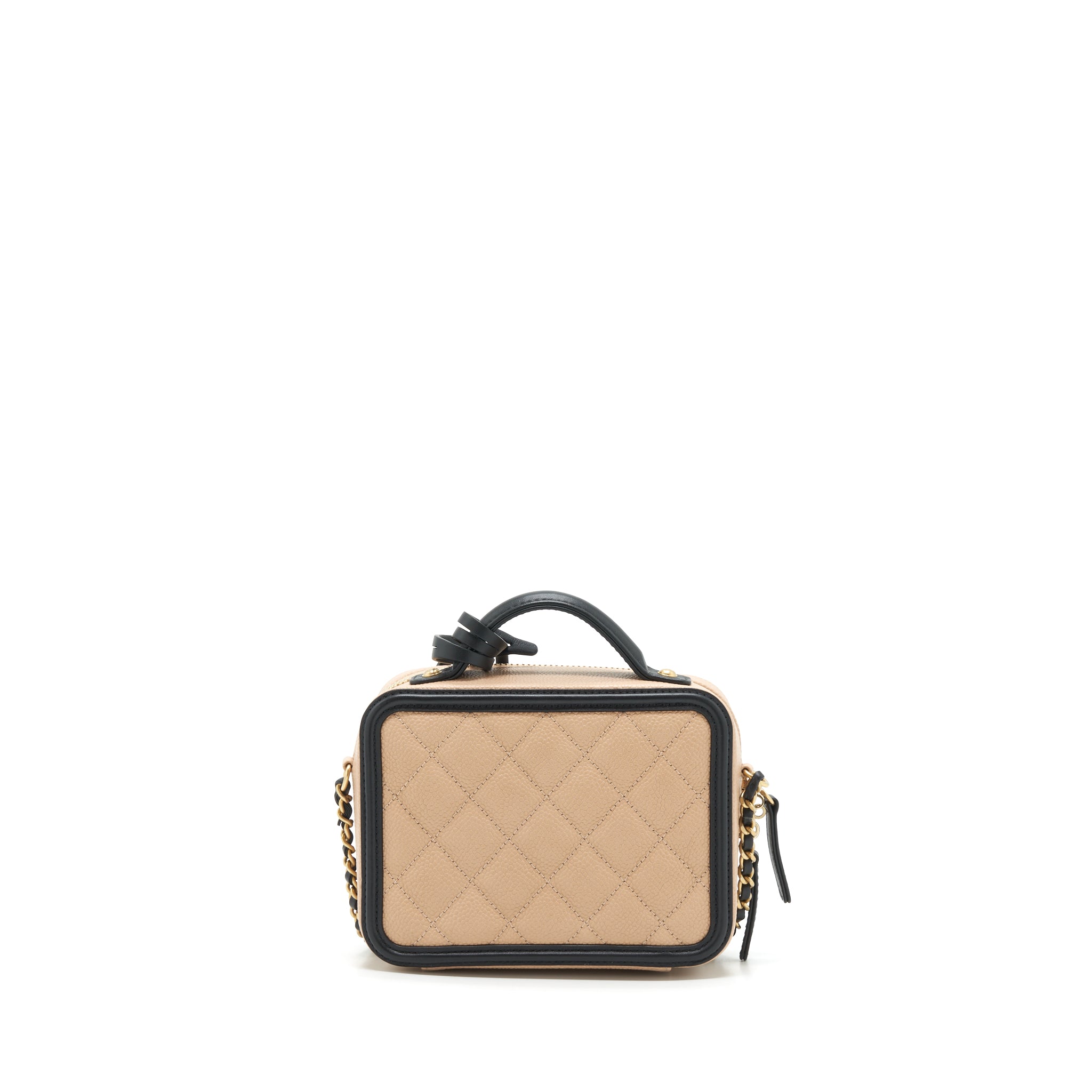 CHANEL MINI VANITY FILIGREE CAVIAR BEIGE / BLACK LGHW