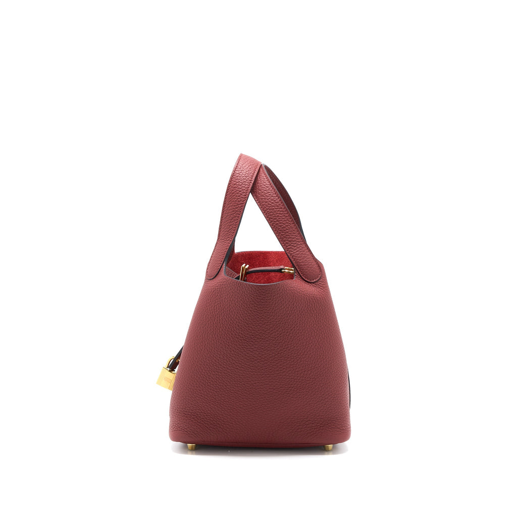 HERMES PICOTIN 18 LOCK BAG CLEMENCE ROUGE H GHW