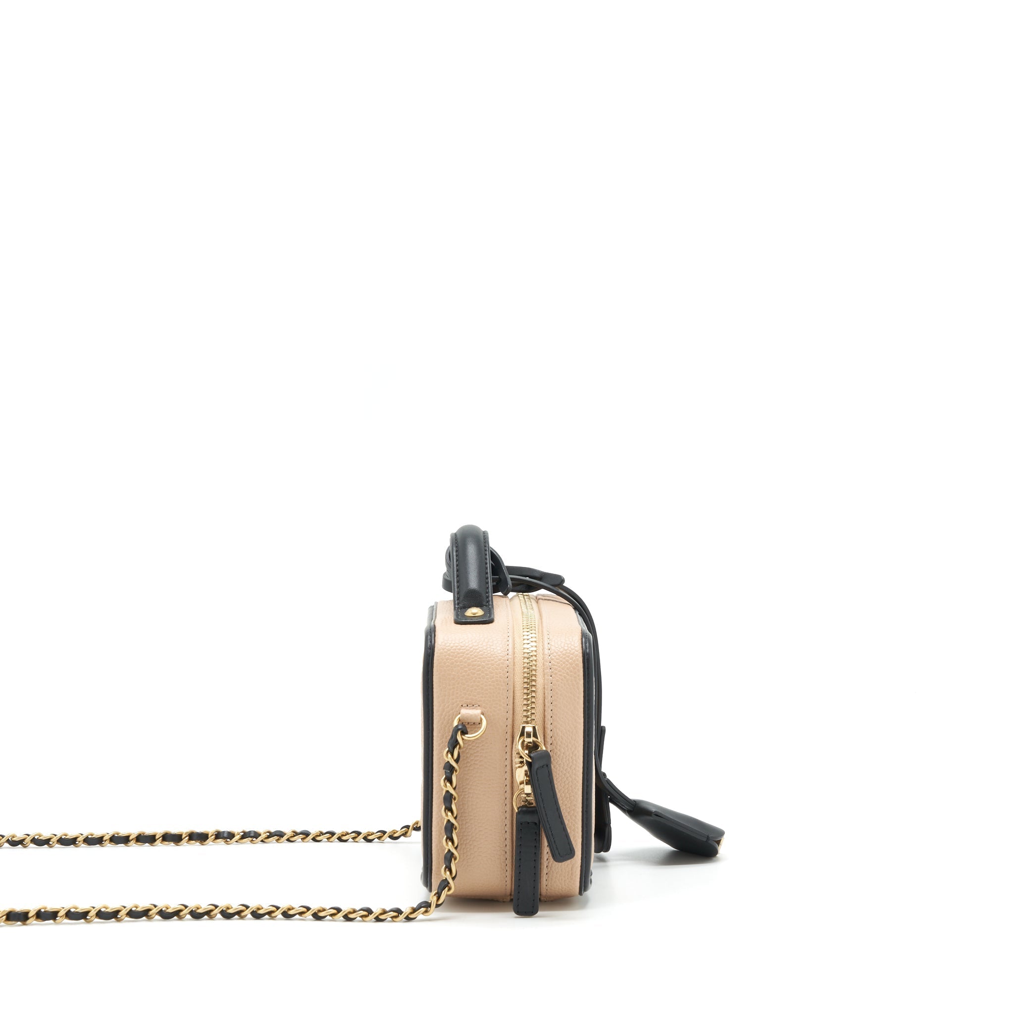 CHANEL MINI VANITY FILIGREE CAVIAR BEIGE / BLACK LGHW