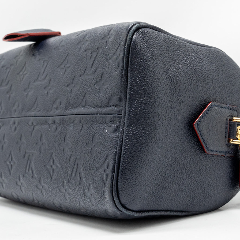 LOUIS VUITTON SPEEDY 25 BANDOULIERE MONOGRAM EMPREINTE NAVY/RED GHW