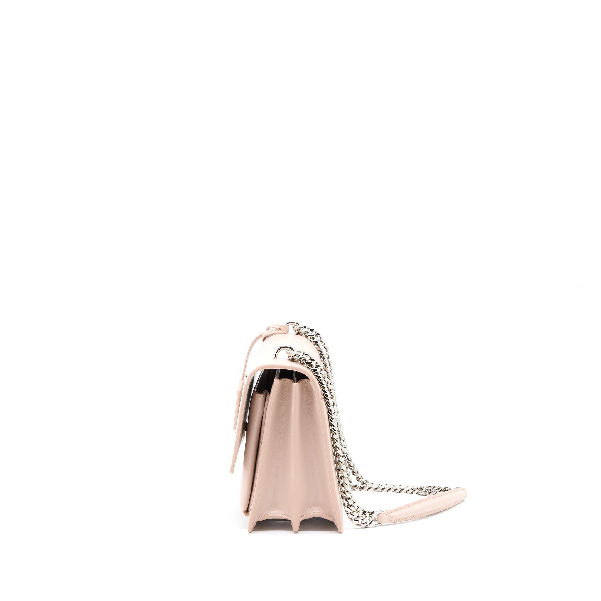 SAINT LAURENT MEDIUM SUNSET CHAIN BAG CALFSKIN LIGHT PINK SHW