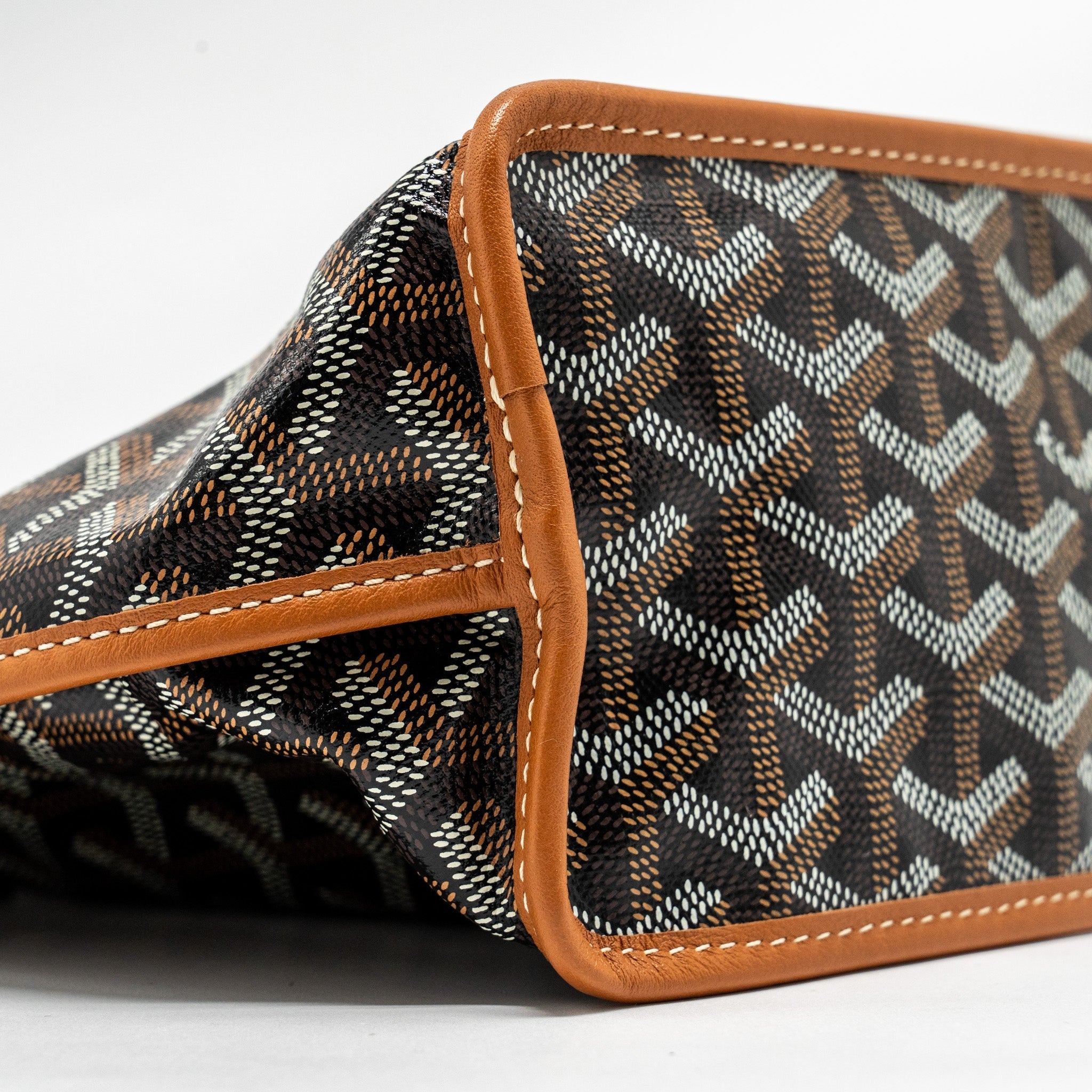 GOYARD MINI ANJOU TOTE BAG GOYARDLINE CANVAS /CALFSKIN TAN SHW