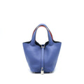 HERMES PICOTIN 18 LOCK BAG CLEMENCE BLEU BRIGHTON/CAPUCINE SHW
