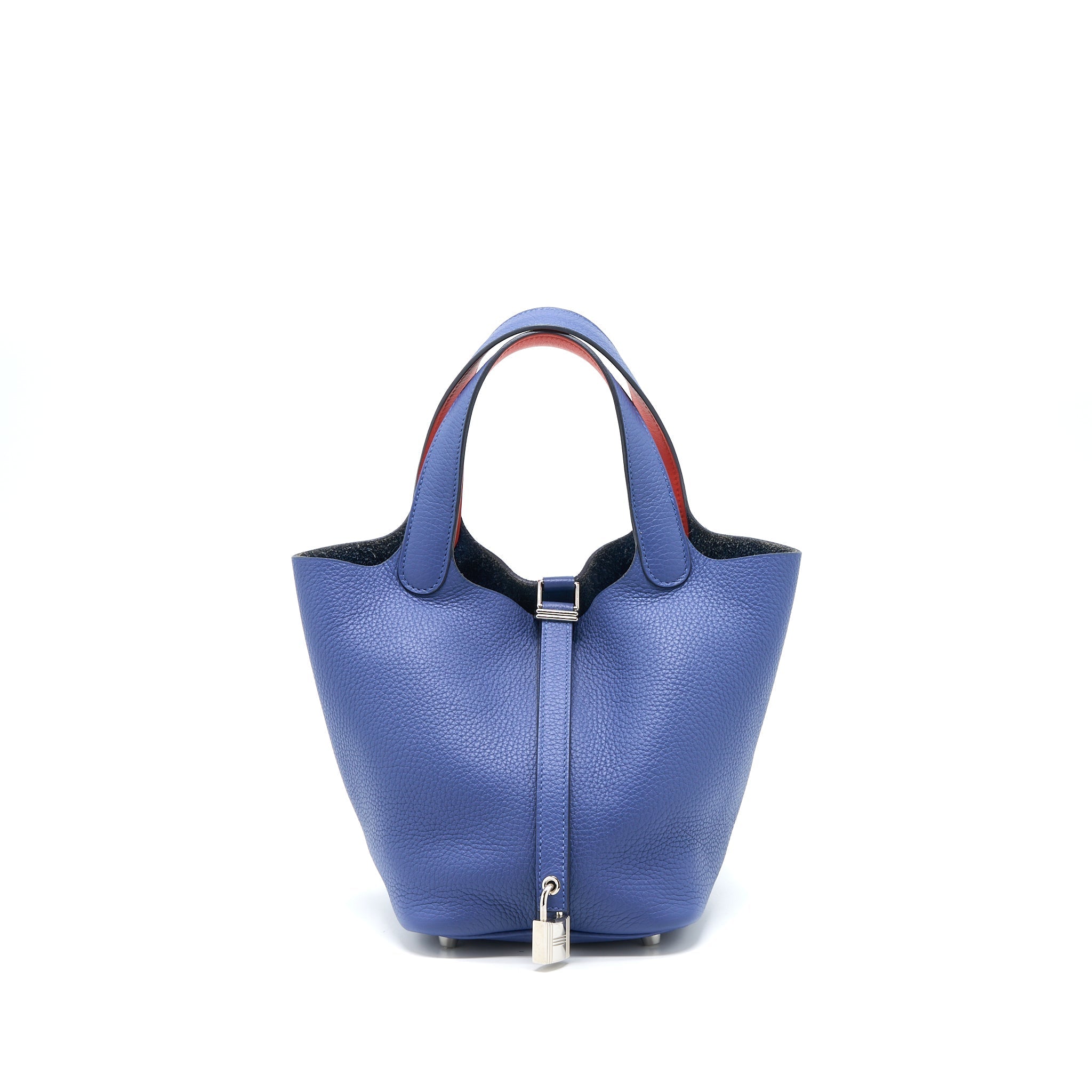 HERMES PICOTIN 18 LOCK BAG CLEMENCE BLEU BRIGHTON/CAPUCINE SHW