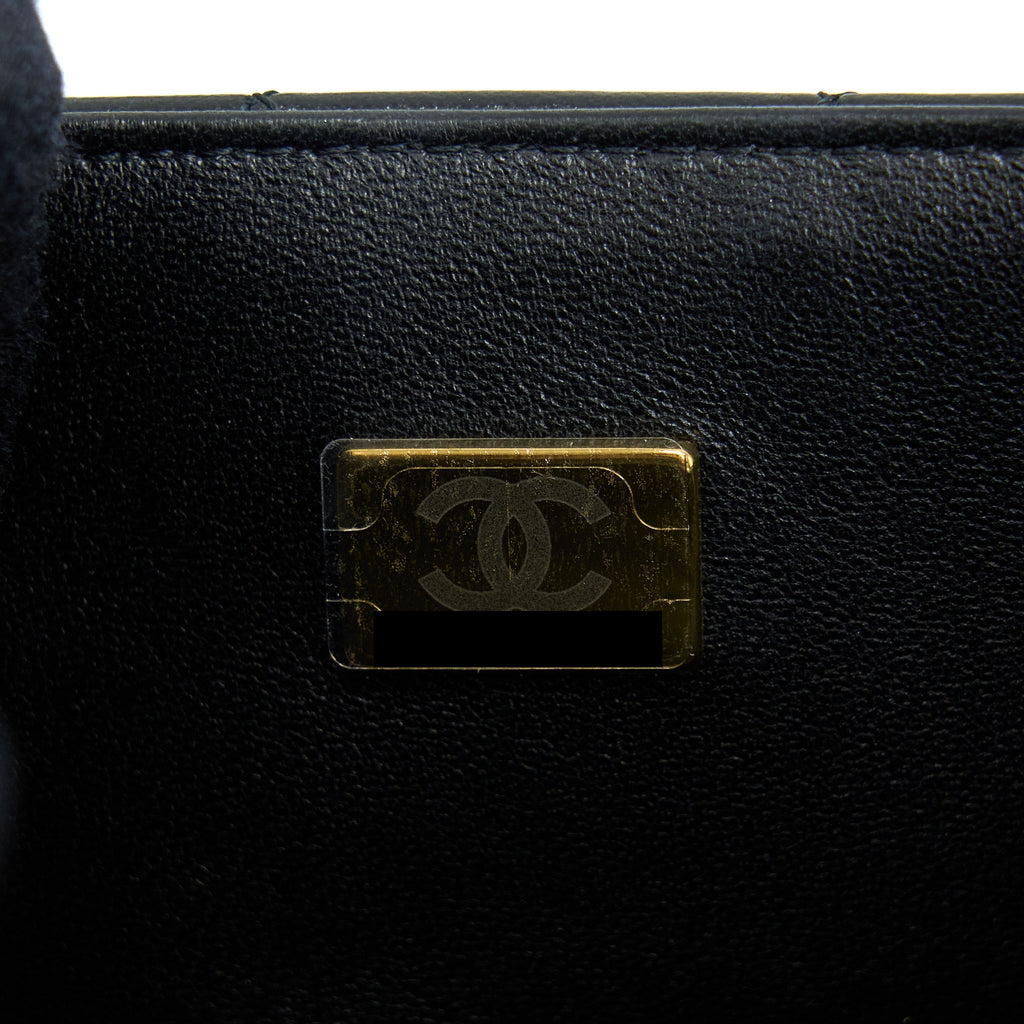 CHANEL MINI RECTANGULAR FLAP BAG LAMBSKIN BLACK LGHW (MICROCHIP)