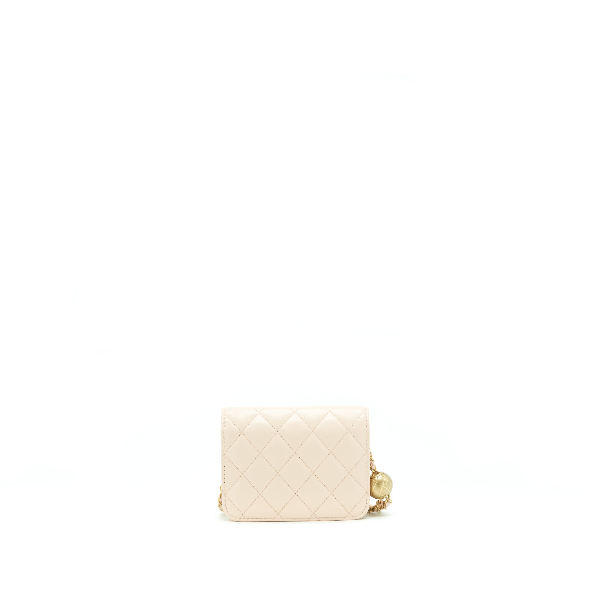CHANEL PEARL CRUSH MINI FLAP BELT BAG LAMBSKIN LIGHT PINK GHW