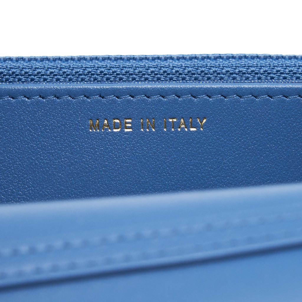 CHANEL 22C PEARL CRUSH  WALLET ON CHAIN DENIM GHW