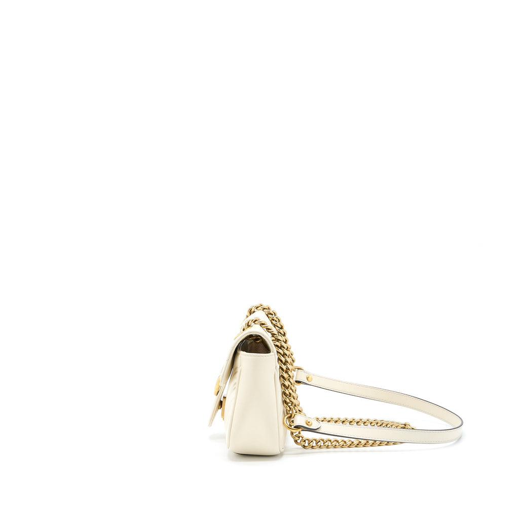 GUCCI MINI MARMONT CALFSKIN WHITE GHW