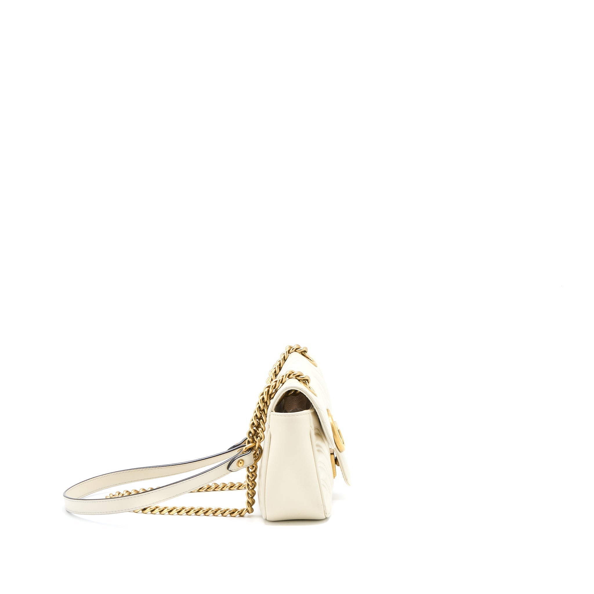 GUCCI MINI MARMONT CALFSKIN WHITE GHW