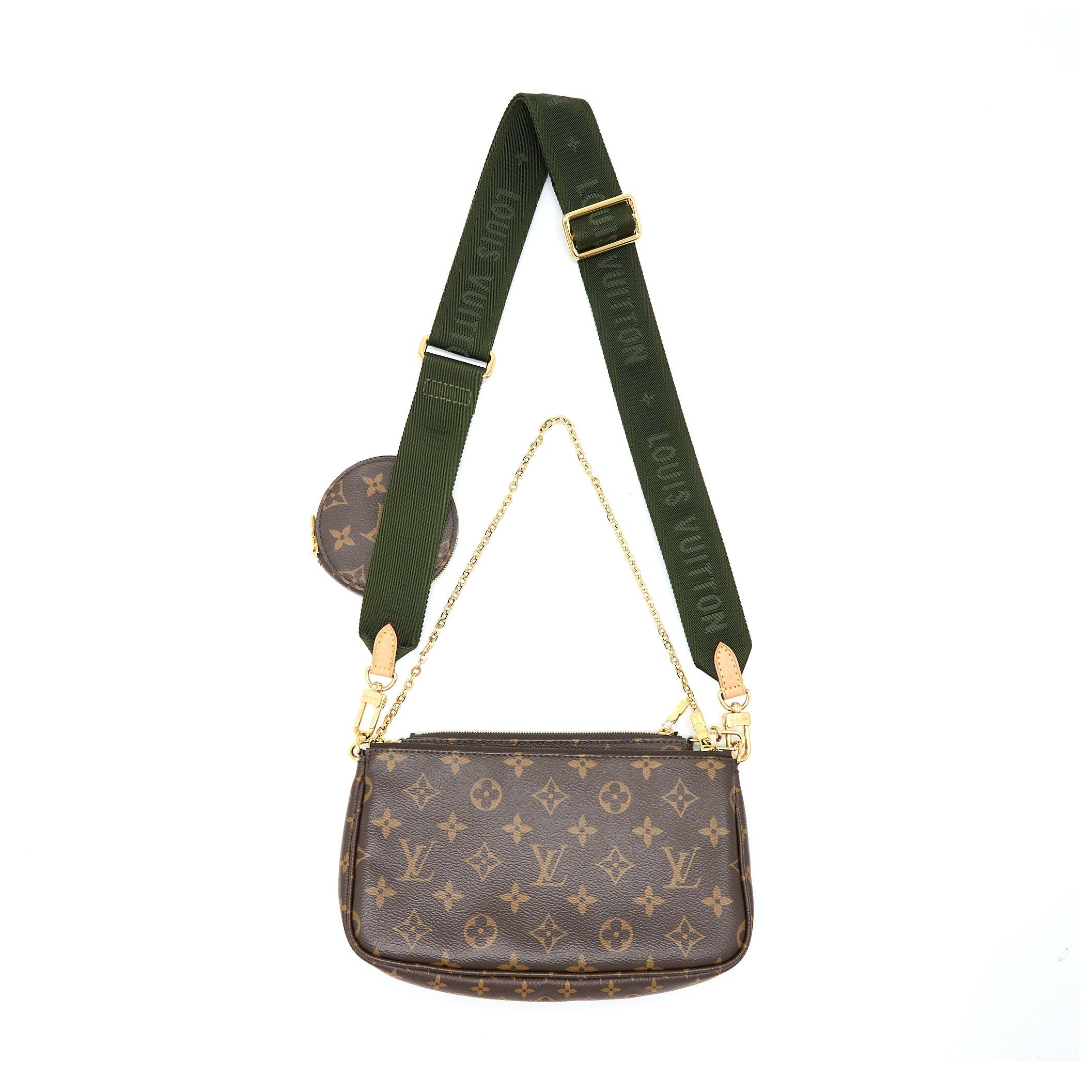 LOUIS VUITTON MULTI POCHETTE WITH KHAKI STRAP GHW