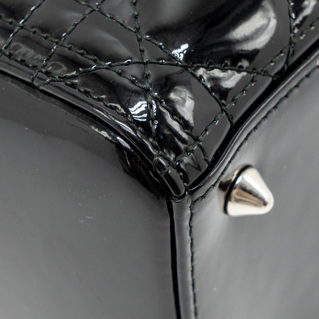 DIOR MEDIUM LADY DIOR PATENT LEATHER BLACK SHW