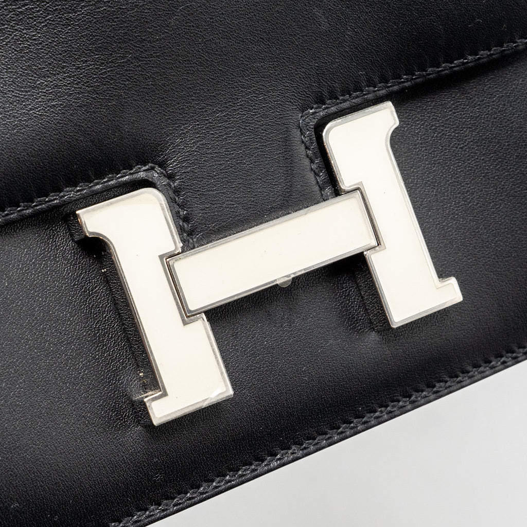 HERMES MINI CONSTANCE ALLEGRO BLACK / WHITE SHW