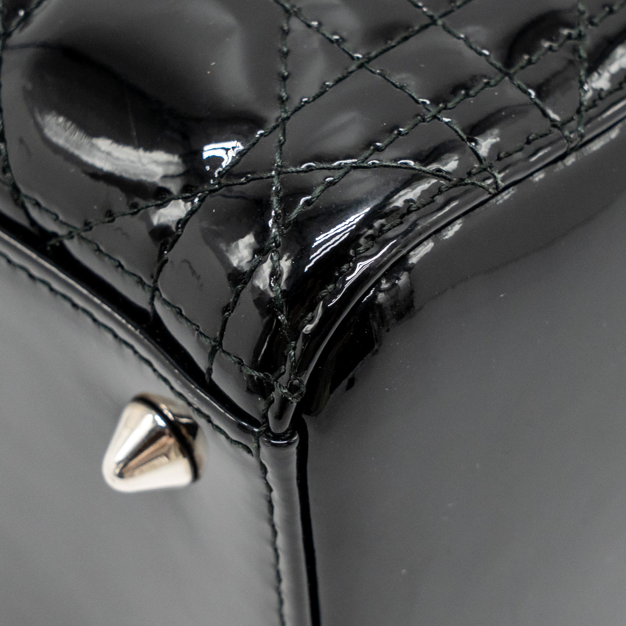 DIOR MEDIUM LADY DIOR PATENT LEATHER BLACK SHW