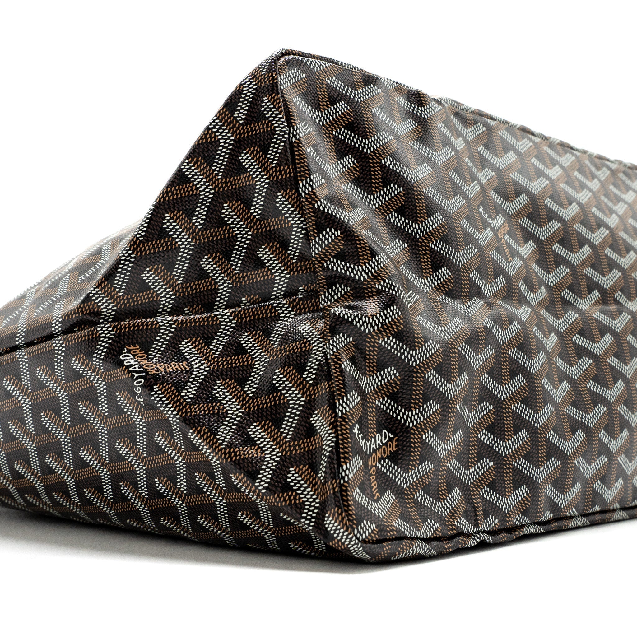 GOYARD SAINT LOUIS GM TOTE BAG CANVAS/ LEATHER BLACK/ TAN SHW