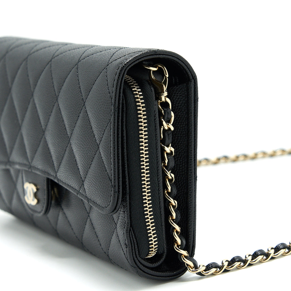 CHANEL 22C 3 IN 1 WALLET ON CHAIN CAVIAR BLACK LGHW