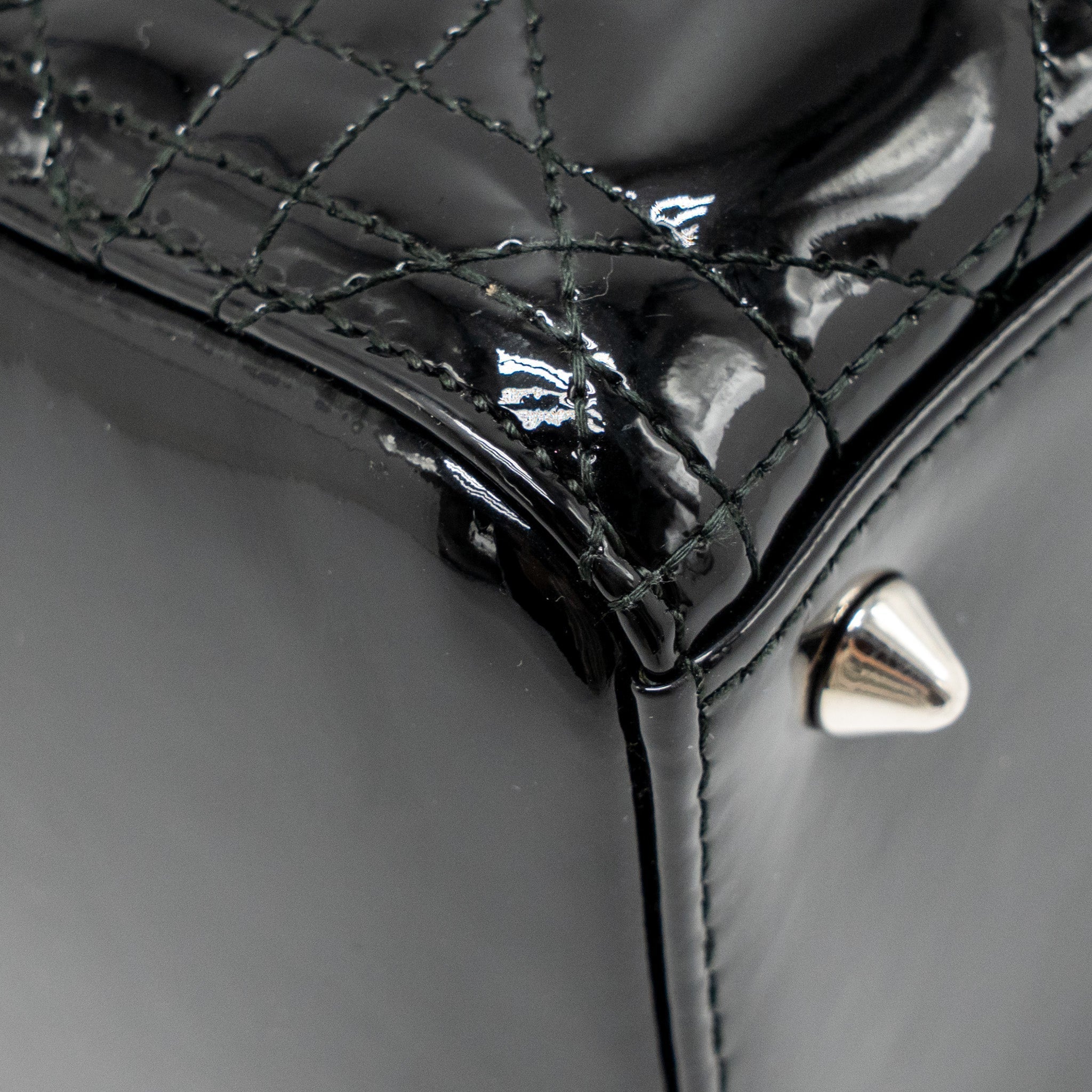 DIOR MEDIUM LADY DIOR PATENT LEATHER BLACK SHW