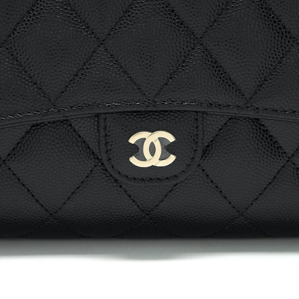 CHANEL 22C 3 IN 1 WALLET ON CHAIN CAVIAR BLACK LGHW