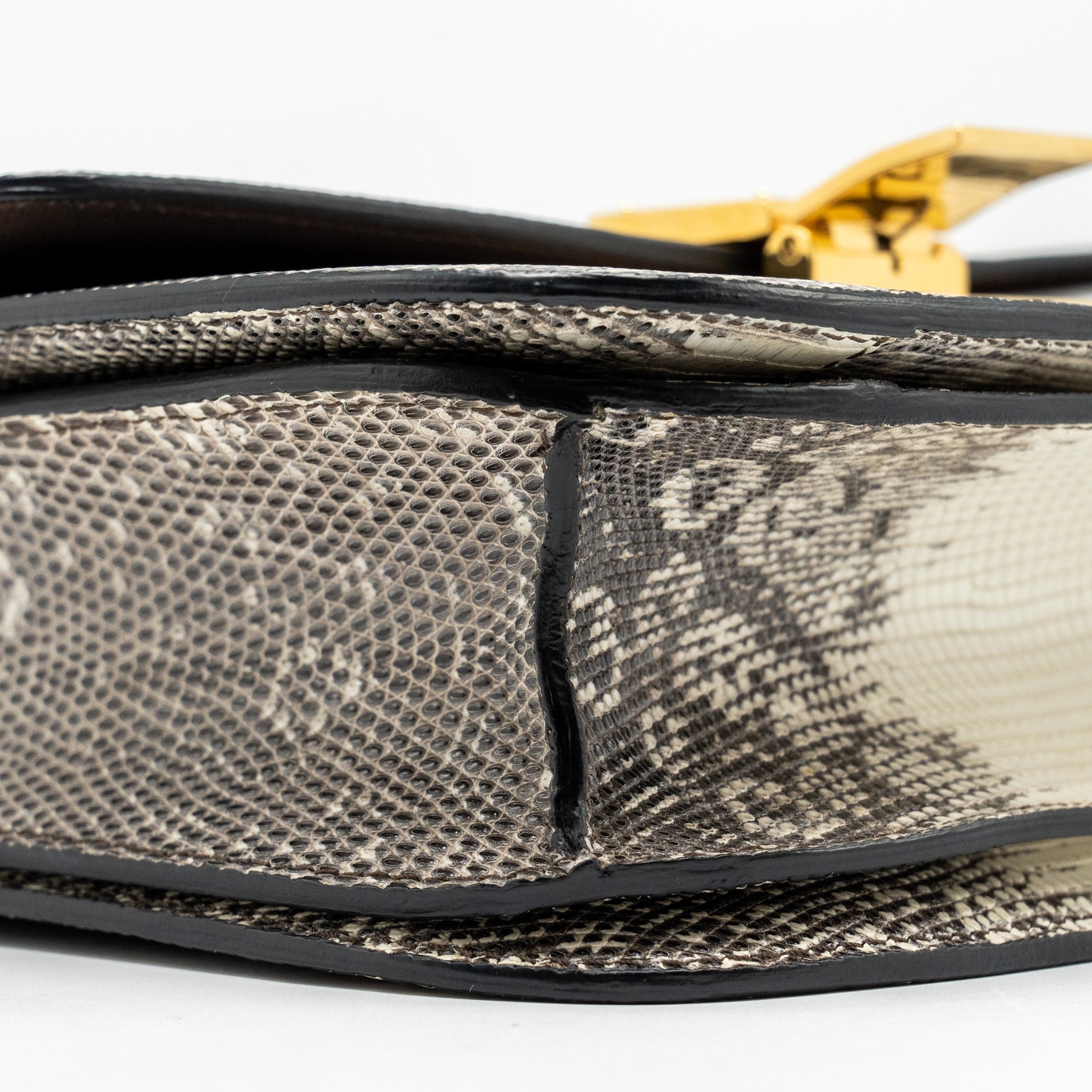 CELINE MEDIUM BOX LIZARD NATURAL GHW