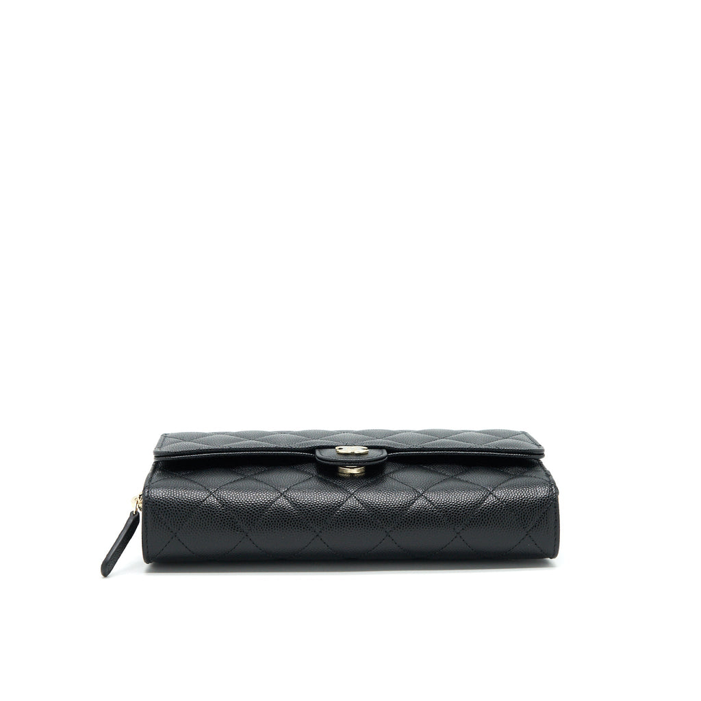 CHANEL 3 IN 1 WALLET ON CHAIN BLACK CAVIAR LGHW