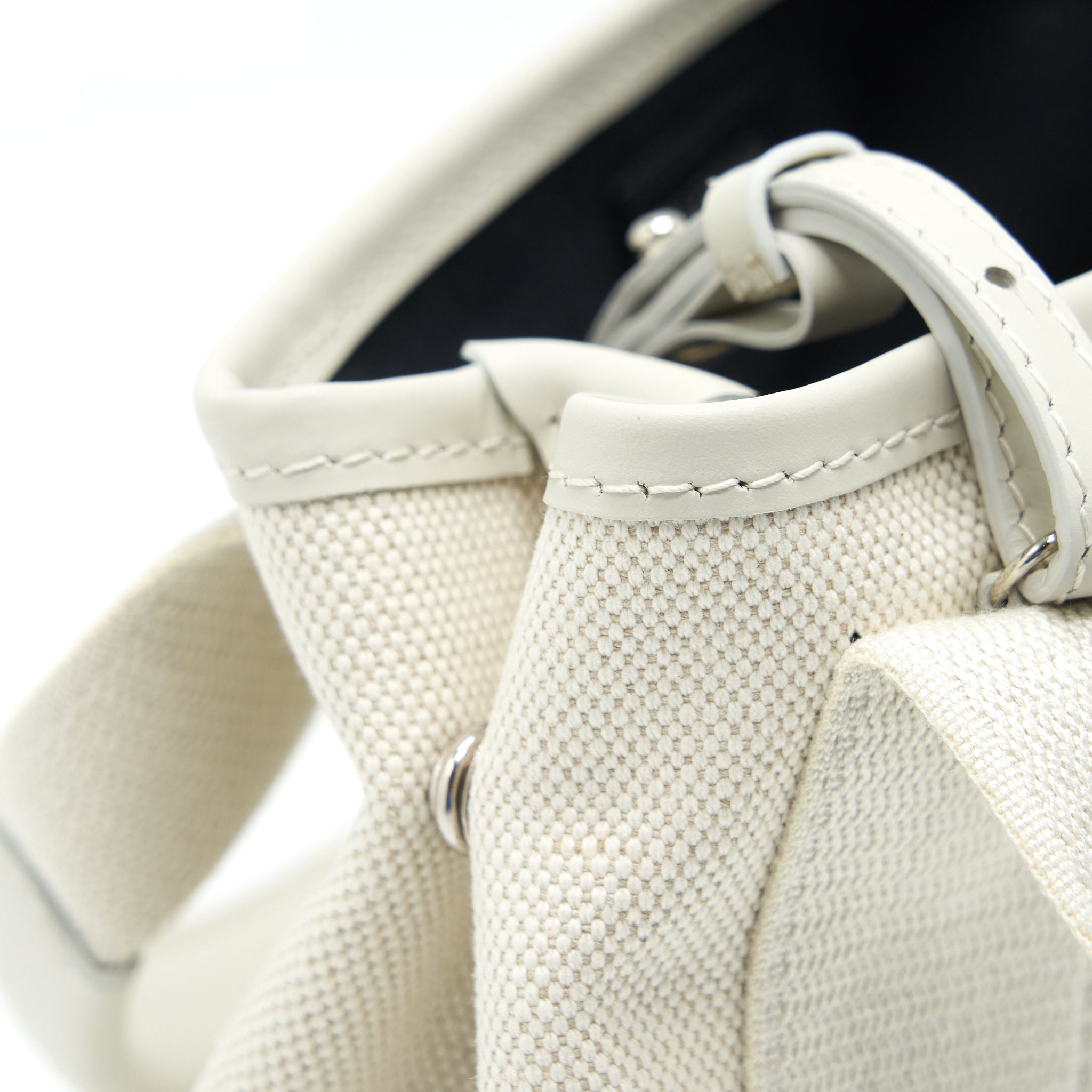 BALENCIAGA CABAS FABRIC/LEATHER OFF WHITE SHW