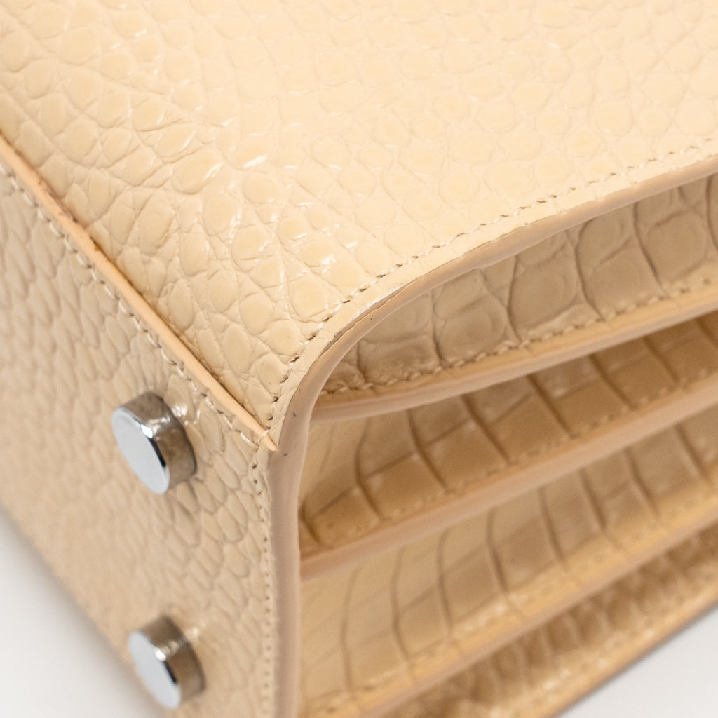 SAINT LAURENT SAC DE JOUR TOTE CROC EMBOSSED CALFSKIN BEIGE SHW