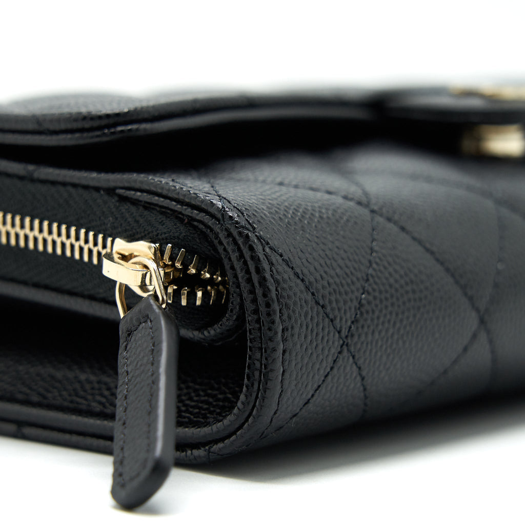 CHANEL 3 IN 1 WALLET ON CHAIN BLACK CAVIAR LGHW