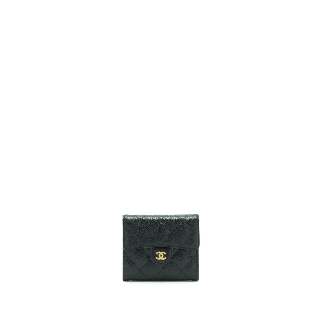 CHANEL CLASSIC SMALL FLAP WALLET CAVIAR BLACK GHW