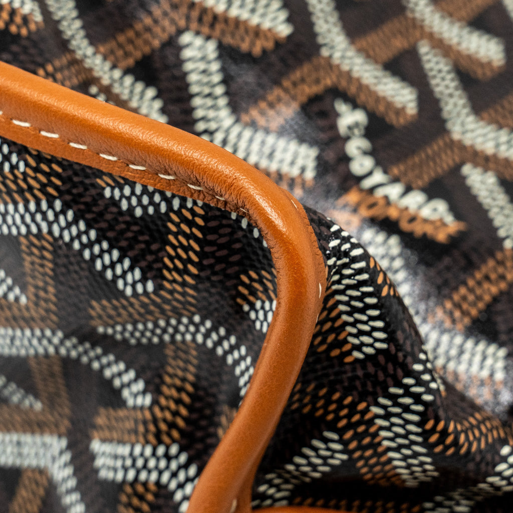 GOYARD MINI ANJOU TOTE BAG GOYARDLINE CANVAS /CALFSKIN TAN SHW