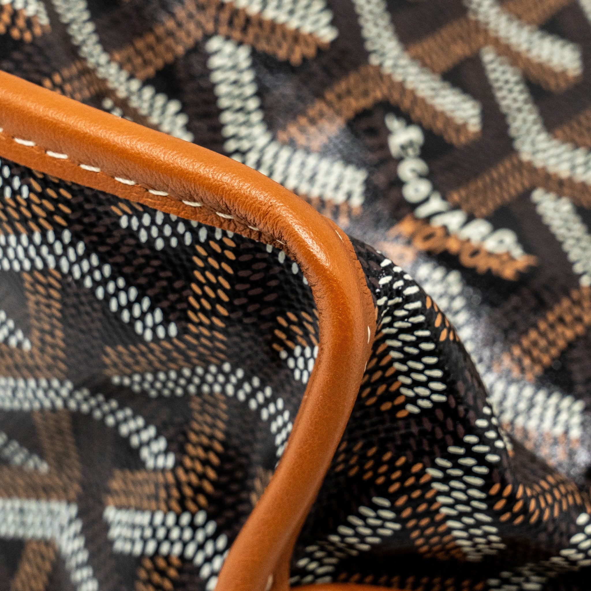GOYARD MINI ANJOU TOTE BAG GOYARDLINE CANVAS /CALFSKIN TAN SHW