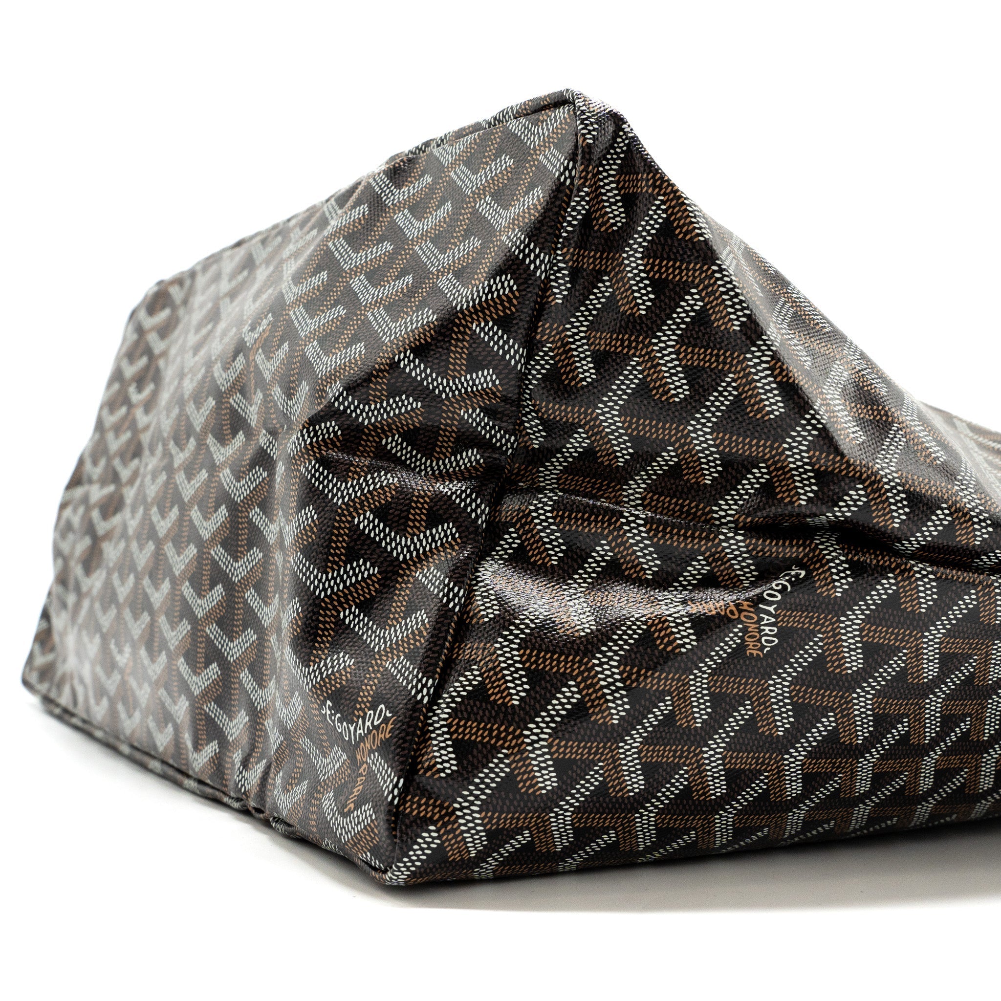 GOYARD SAINT LOUIS GM TOTE BAG CANVAS/ LEATHER BLACK/ TAN SHW