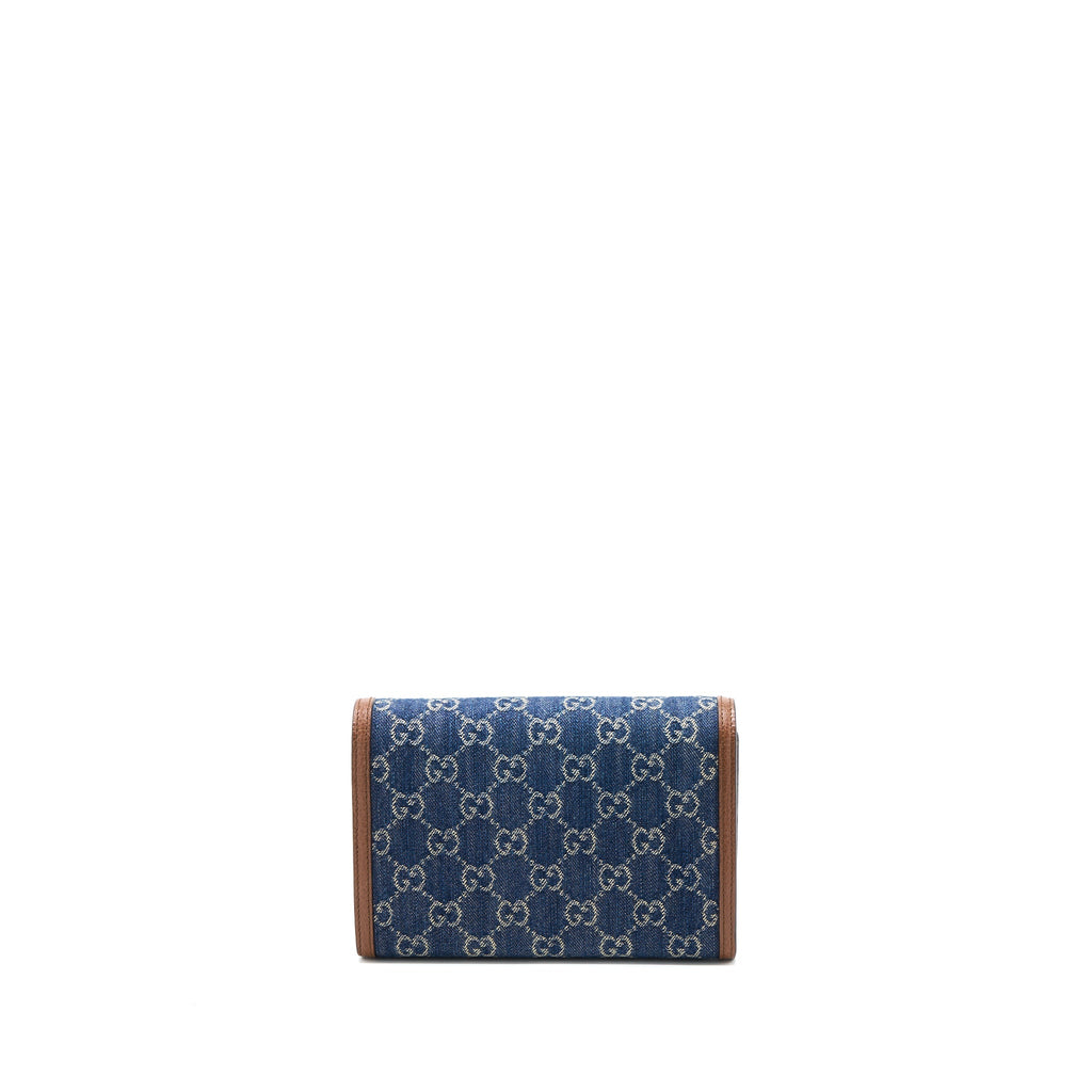 GUCCI DIONYSUS WALLET ON CHAIN GG SUPREME DENIM/LEATHER MULTICOLOURED HARDWARE