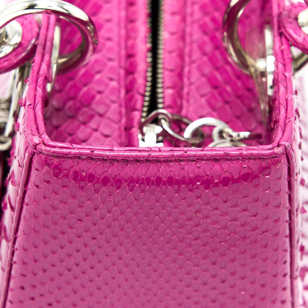 DIOR MEDIUM LADY DIOR PYTHON PINK SHW