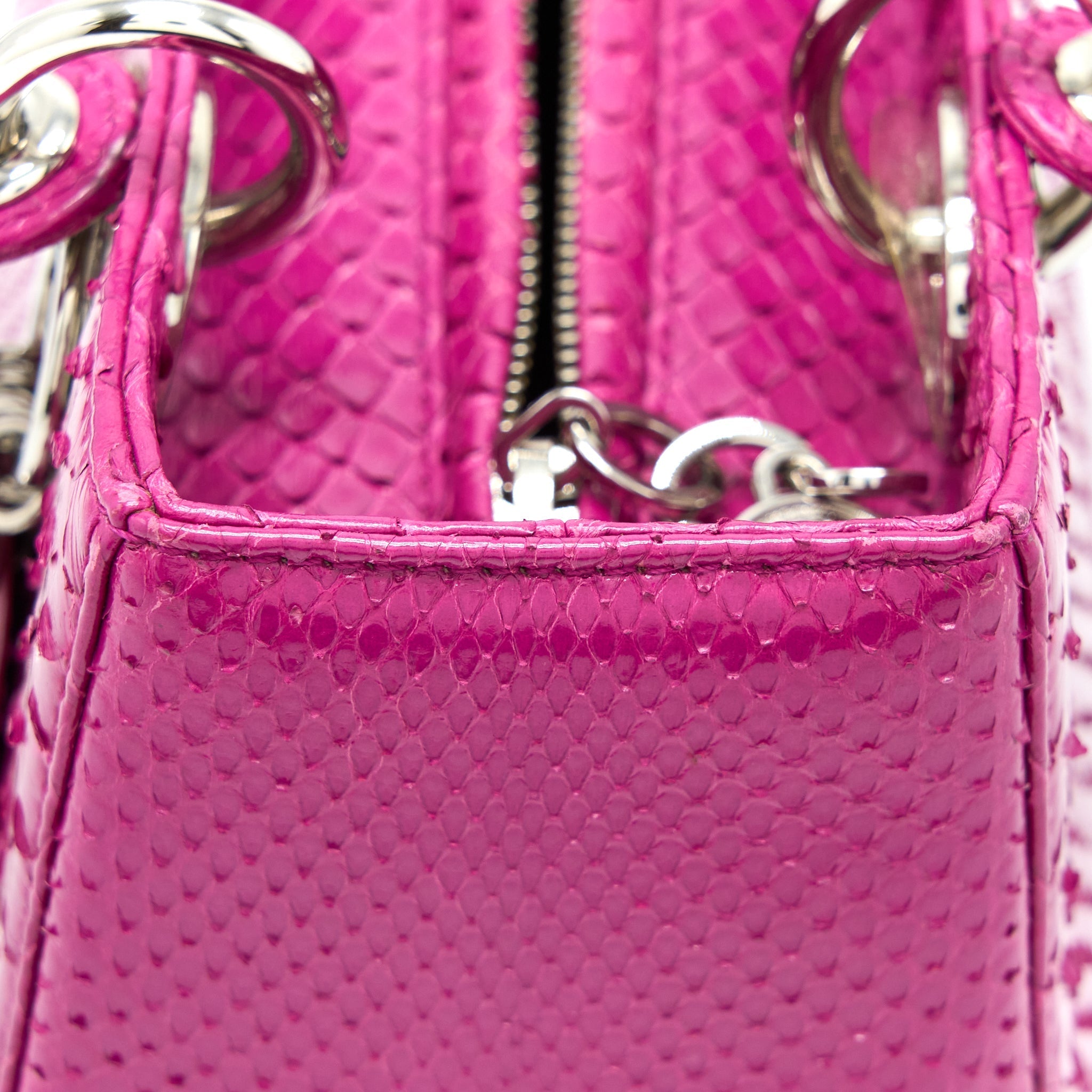 DIOR MEDIUM LADY DIOR PYTHON PINK SHW